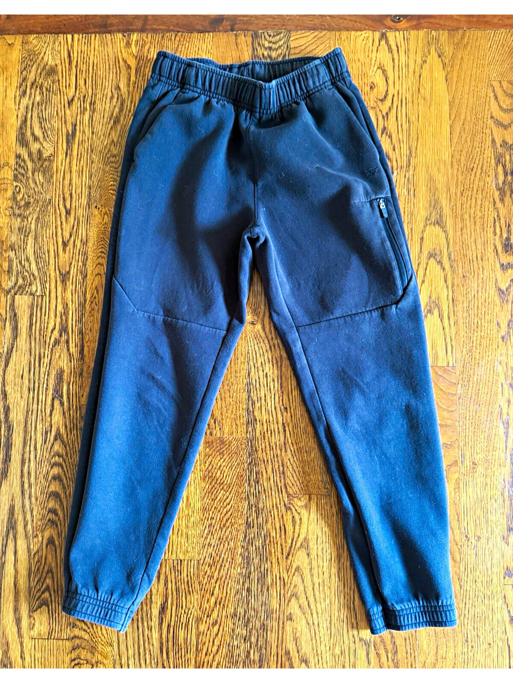 DSG Boys Black Jogger Pants Size M Tapered Pull On Elastic Waist Zip Pocket